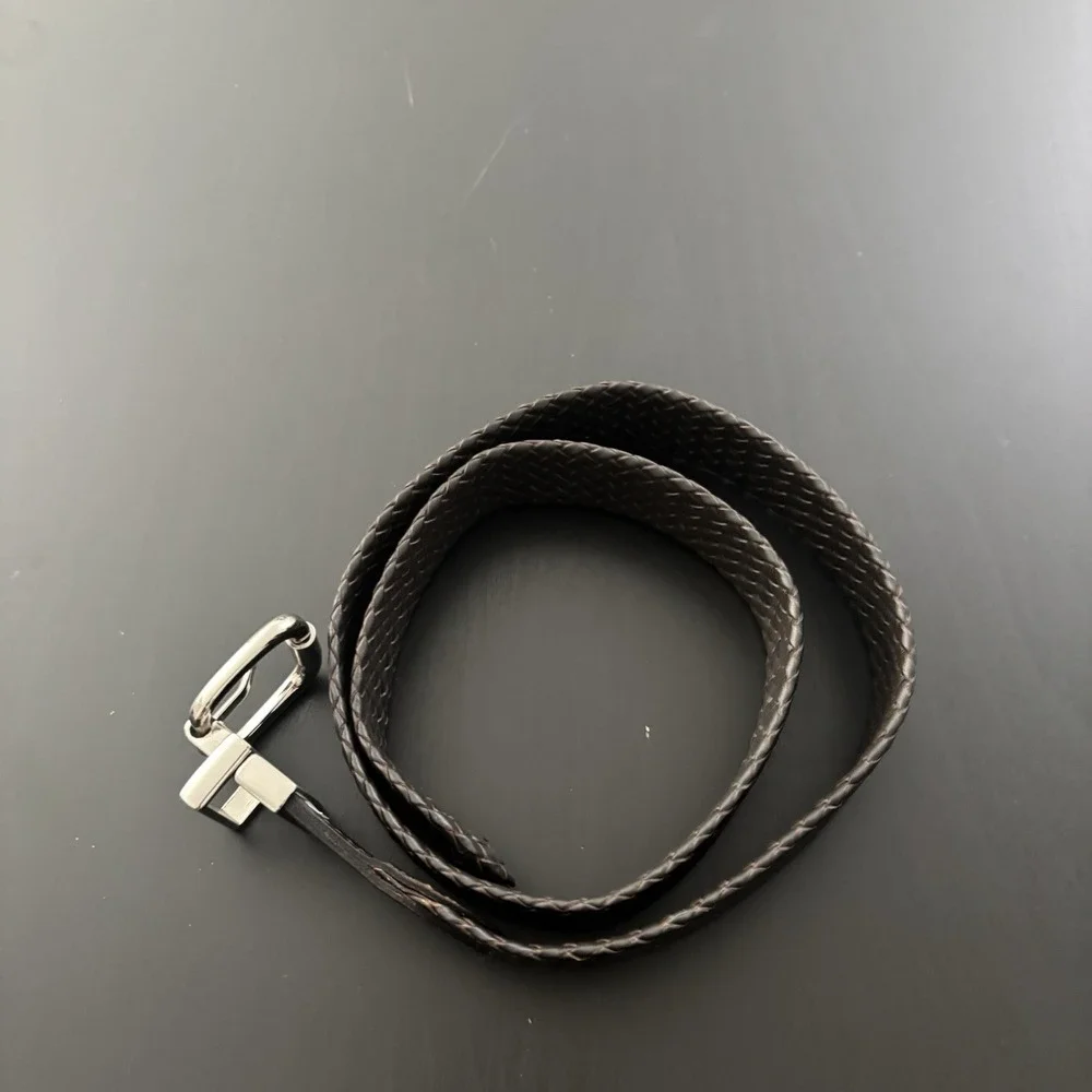 Chaps Woven Belt Black Synthetic Leather Dress Belt Youth M‎ (33